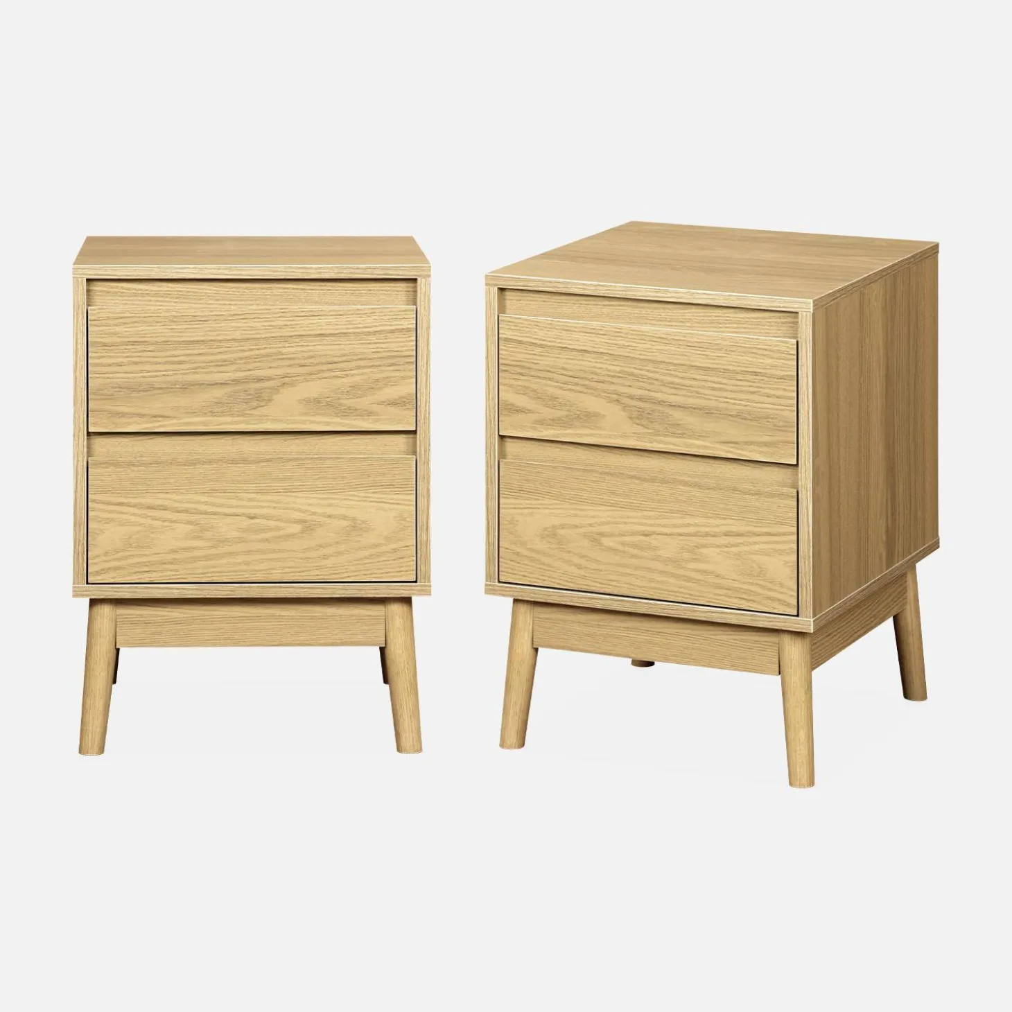Pair of 2-drawer bedside tables