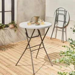 Pair of foldable high tables
