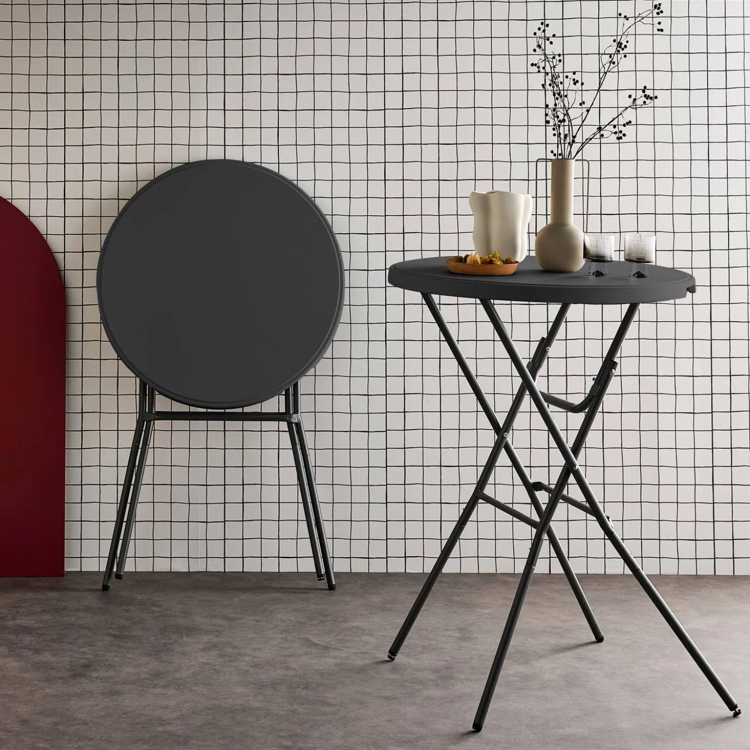 Pair of foldable high tables