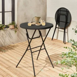 Pair of foldable high tables