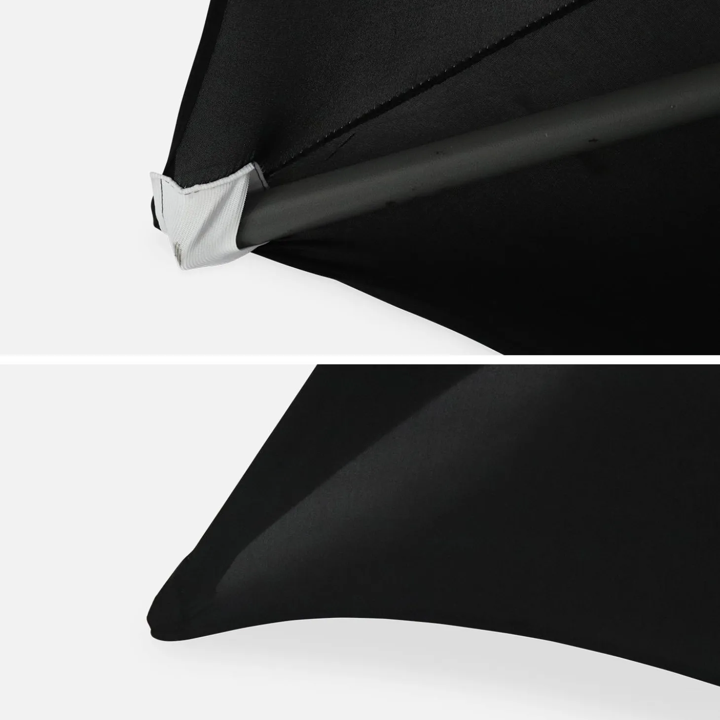 Pair of foldable high tables with protective covers