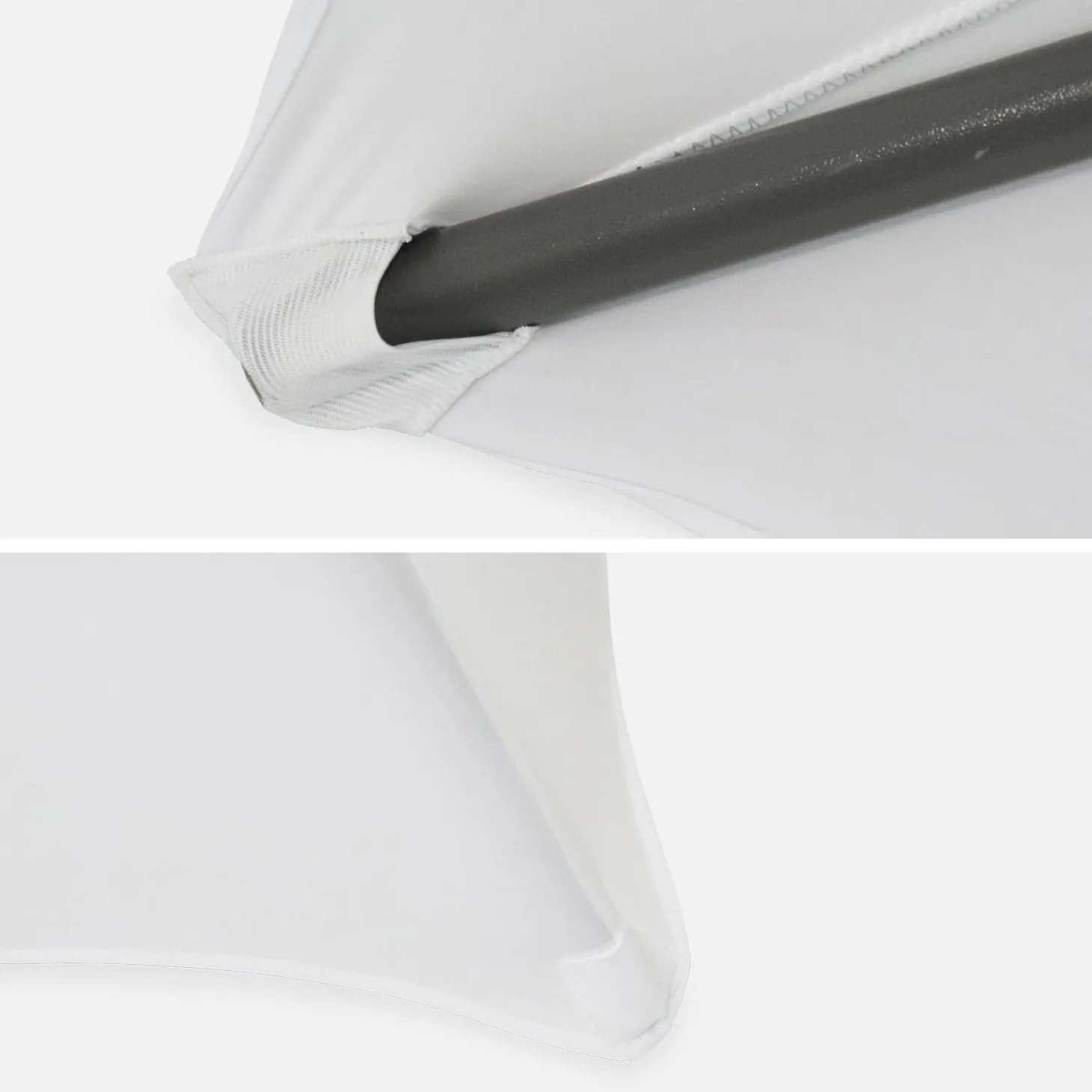 Pair of foldable high tables with protective covers