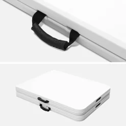 Pair of foldable plastic reception tables