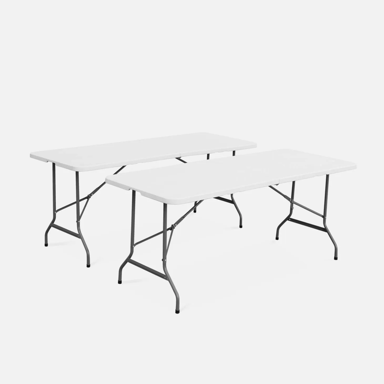 Pair of foldable plastic reception tables