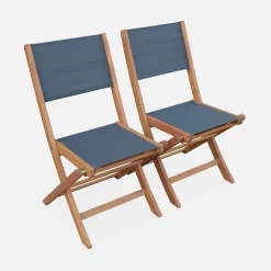 Pair of foldable wooden garden chairs