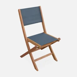 Pair of foldable wooden garden chairs