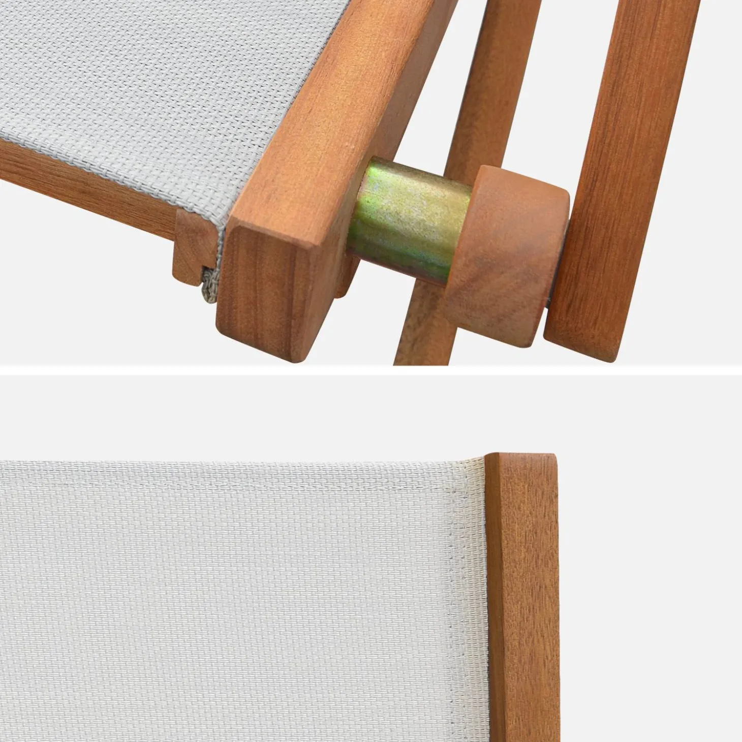 Pair of foldable wooden garden chairs