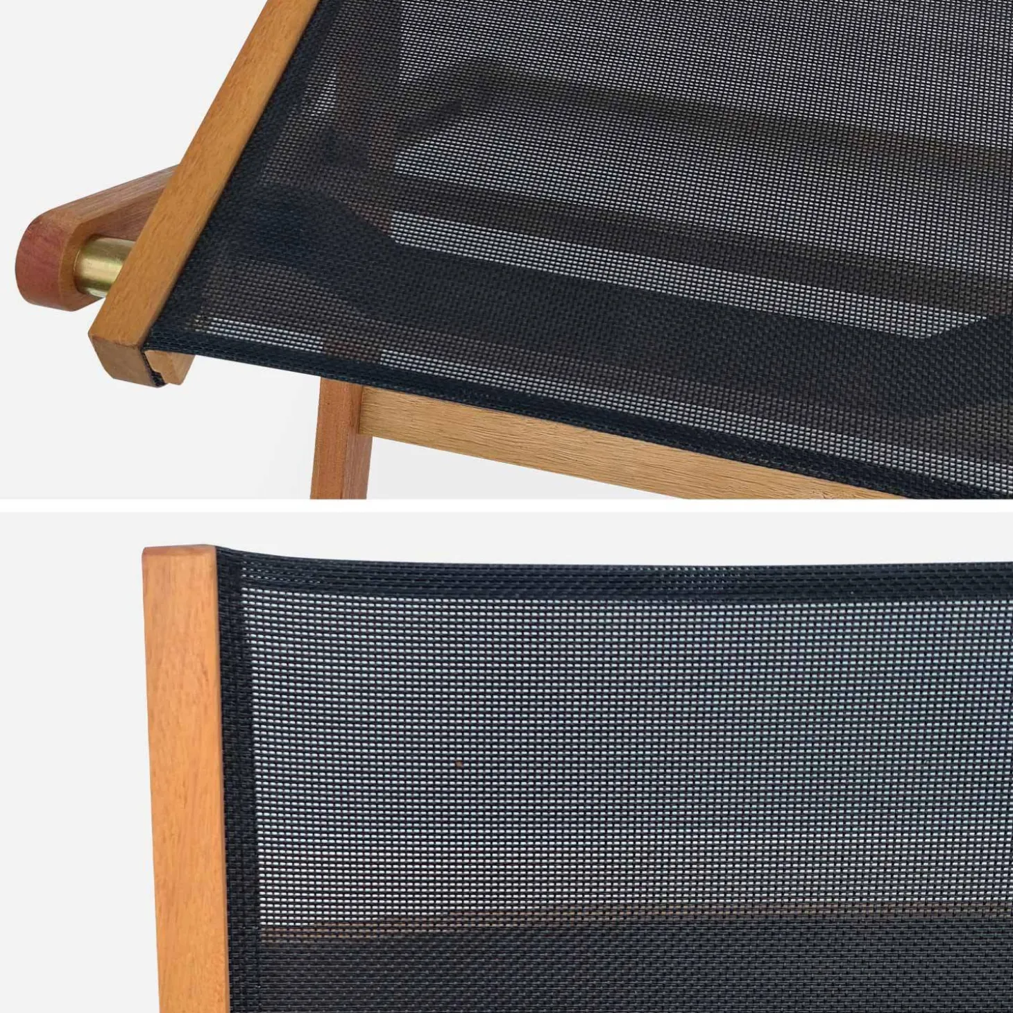 Pair of foldable wooden garden chairs
