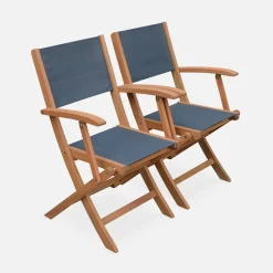 Pair of foldable wooden garden chairs