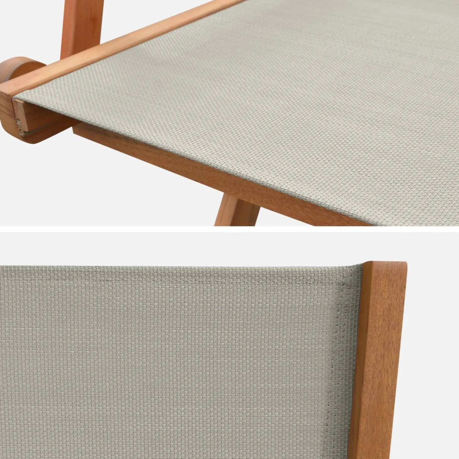 Pair of foldable wooden garden chairs