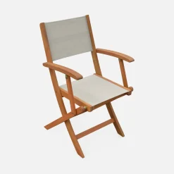 Pair of foldable wooden garden chairs