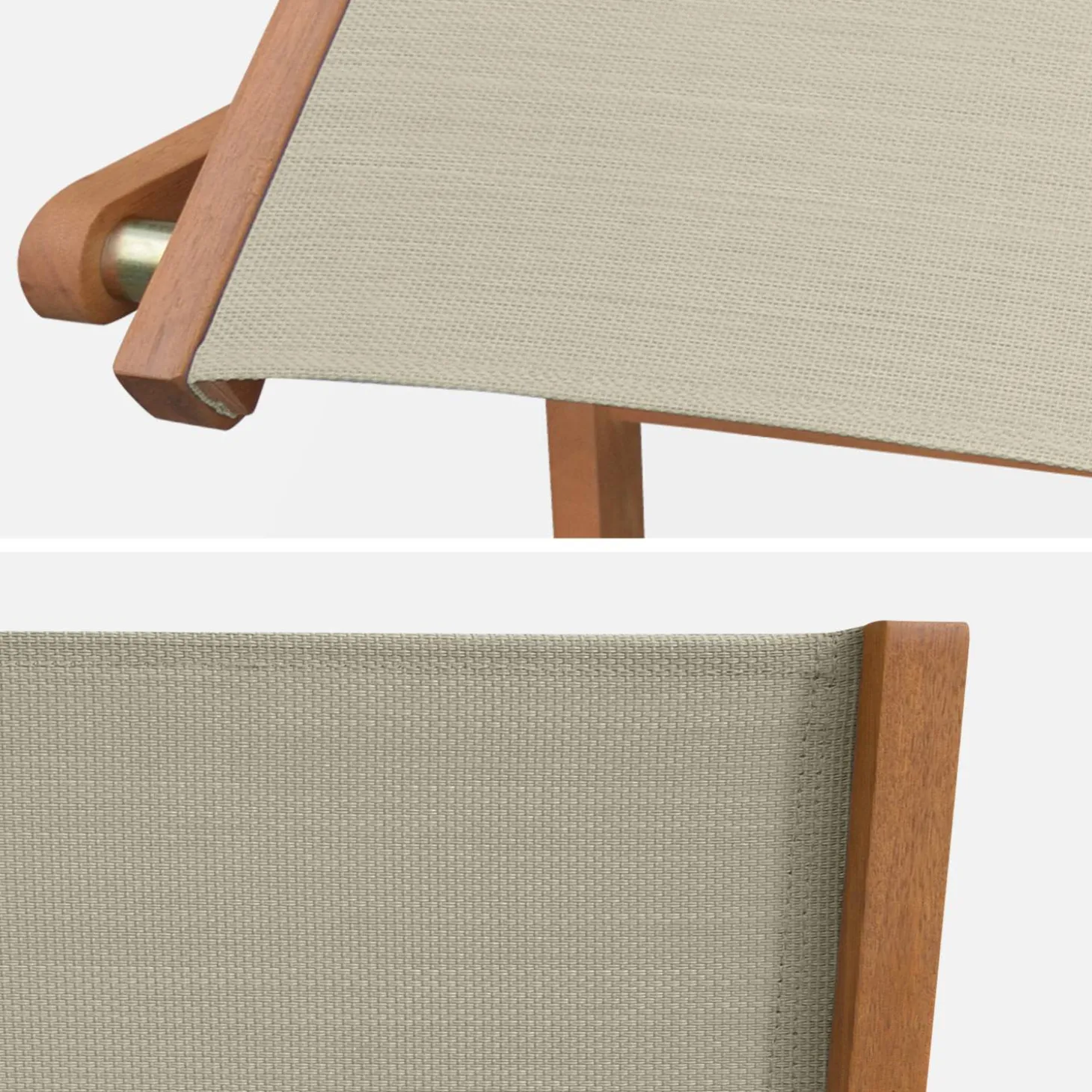 Pair of foldable wooden garden chairs