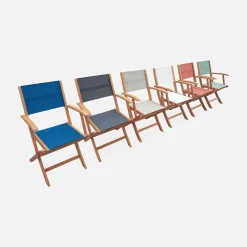 Pair of foldable wooden garden chairs