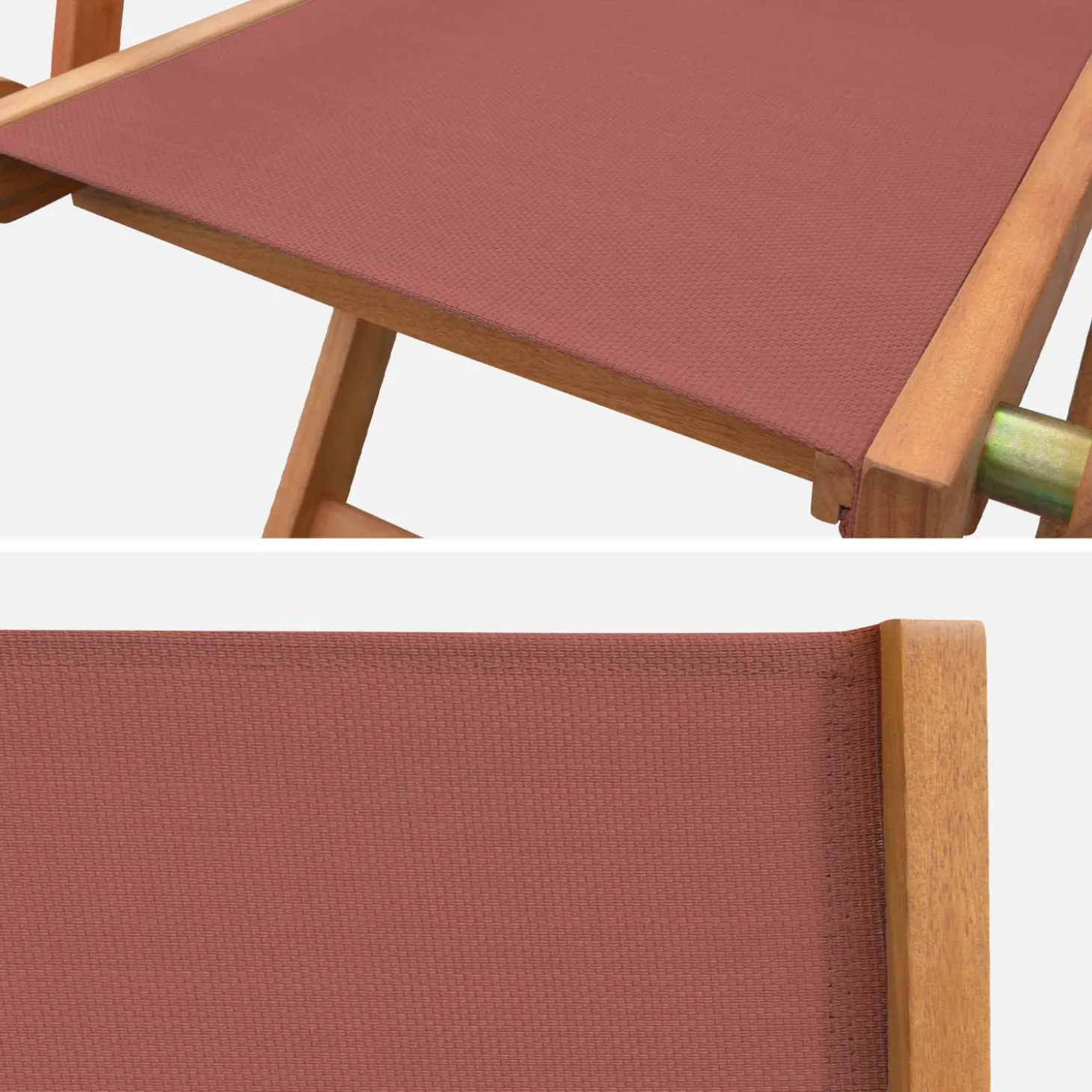 Pair of foldable wooden garden chairs