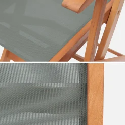 Pair of foldable wooden garden chairs