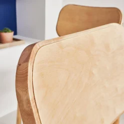 Pair of hevea wood chairs