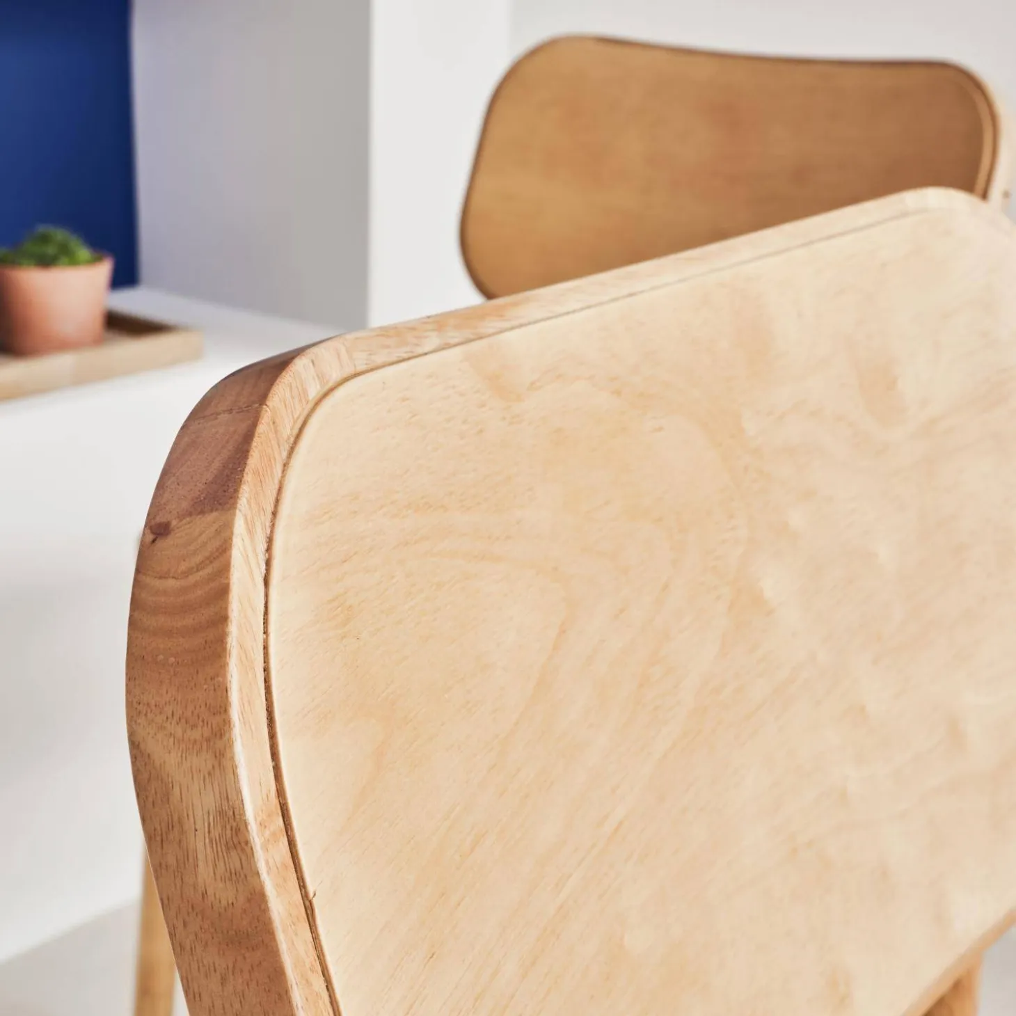 Pair of hevea wood chairs