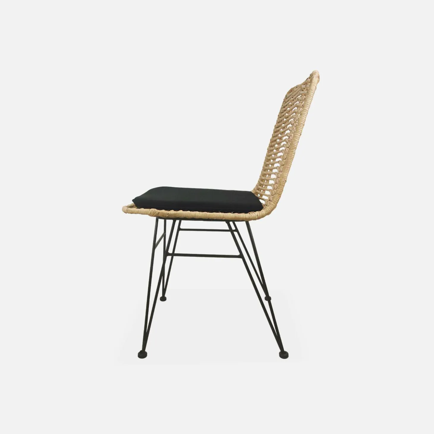 Pair of high-backed rattan dining chairs