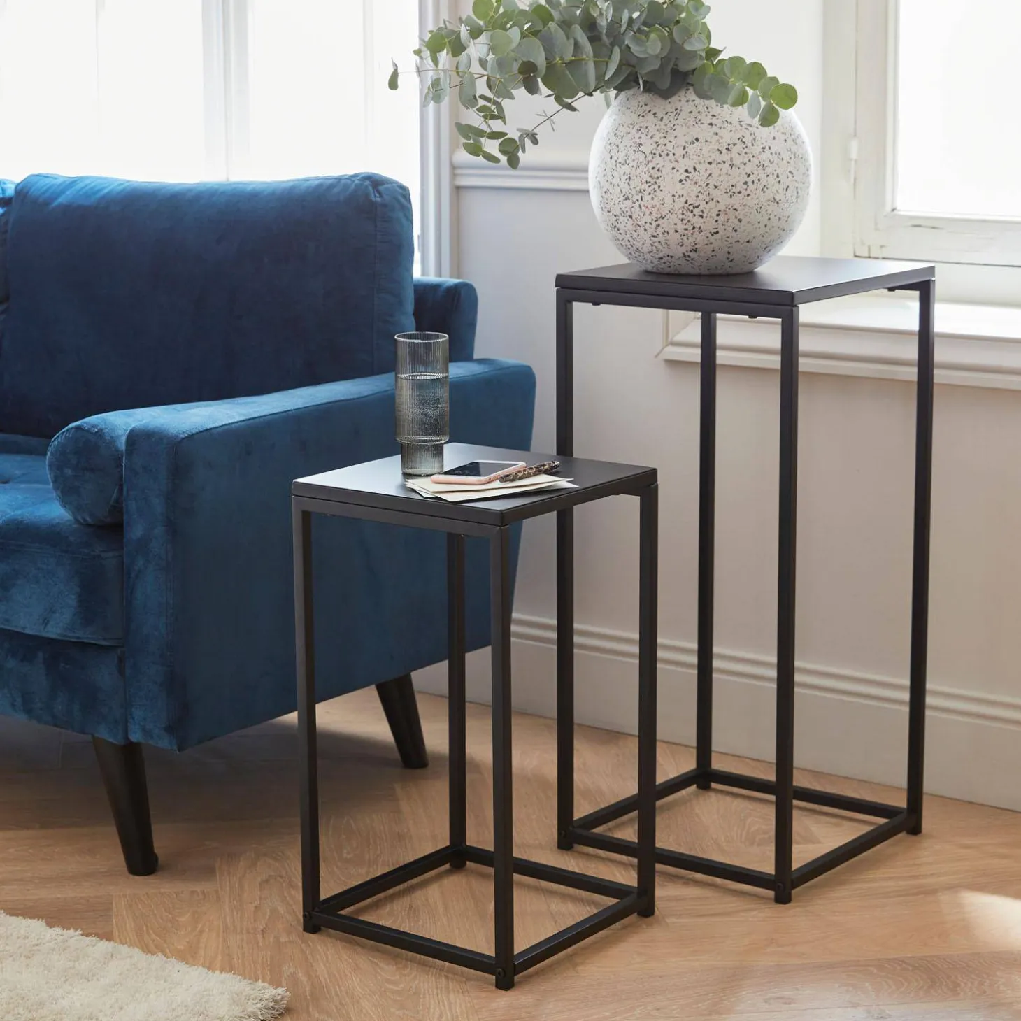 Pair of industrial side tables