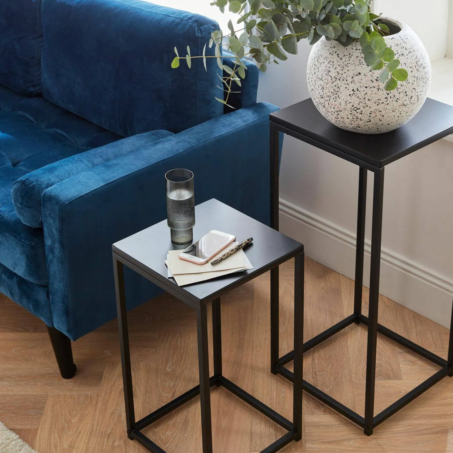 Pair of industrial side tables