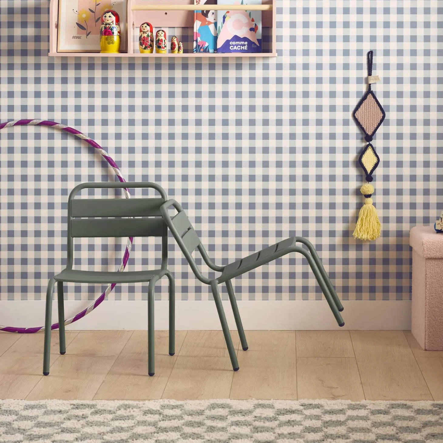 Pair of metal chairs for children