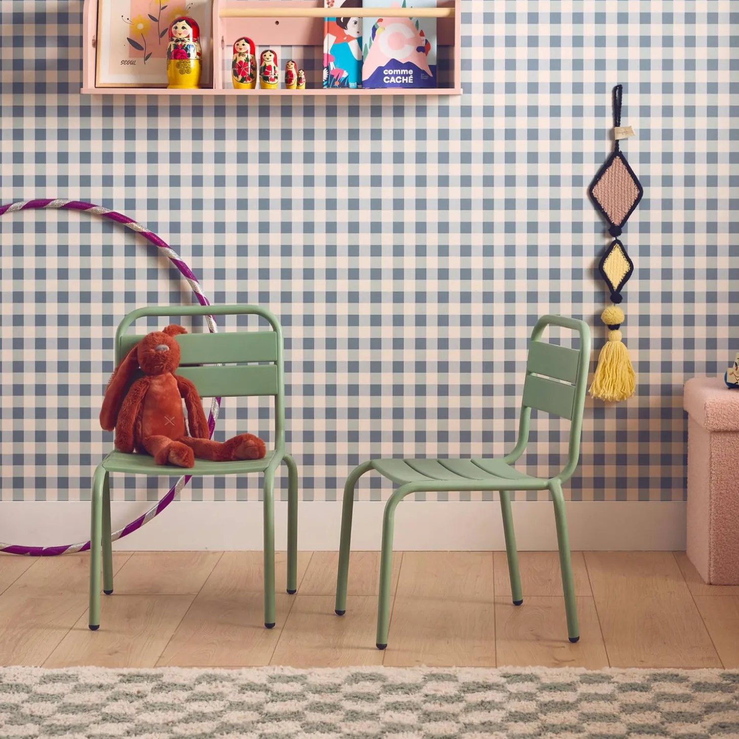 Pair of metal chairs for children