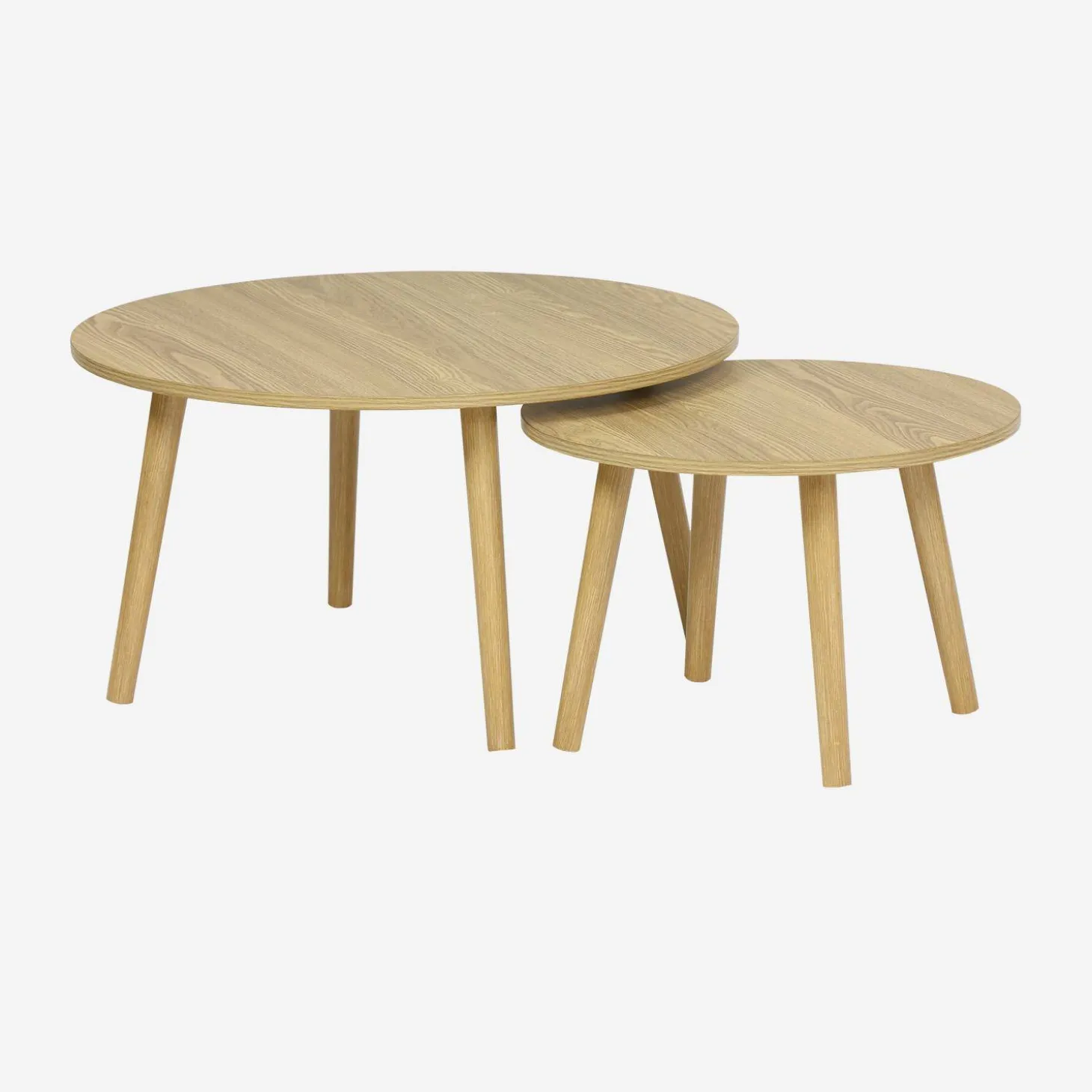 Pair of nesting coffee tables with wood effect