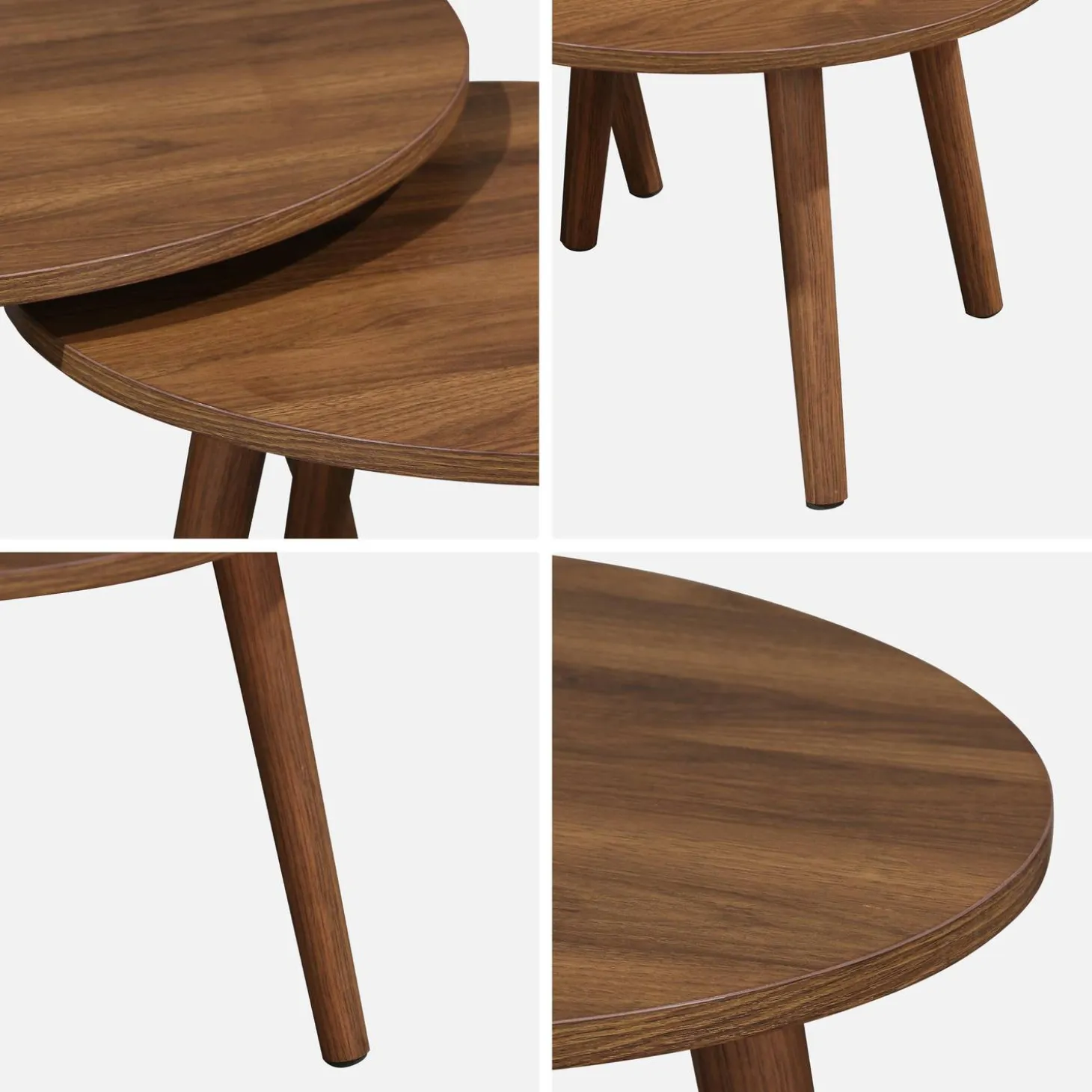 Pair of nesting coffee tables with wood effect