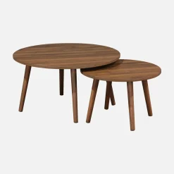 Pair of nesting coffee tables with wood effect