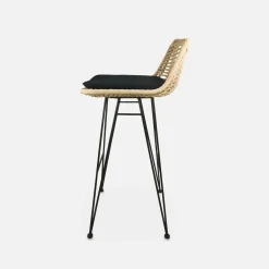Pair of rattan bar stools 75cm