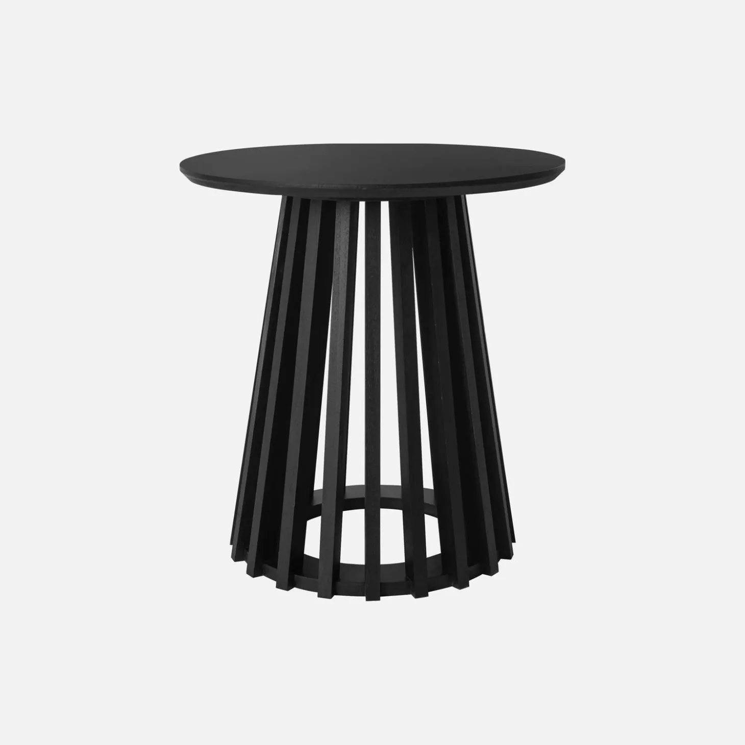 Pair of round wooden-effect coffee tables, 40cm and 60cm
