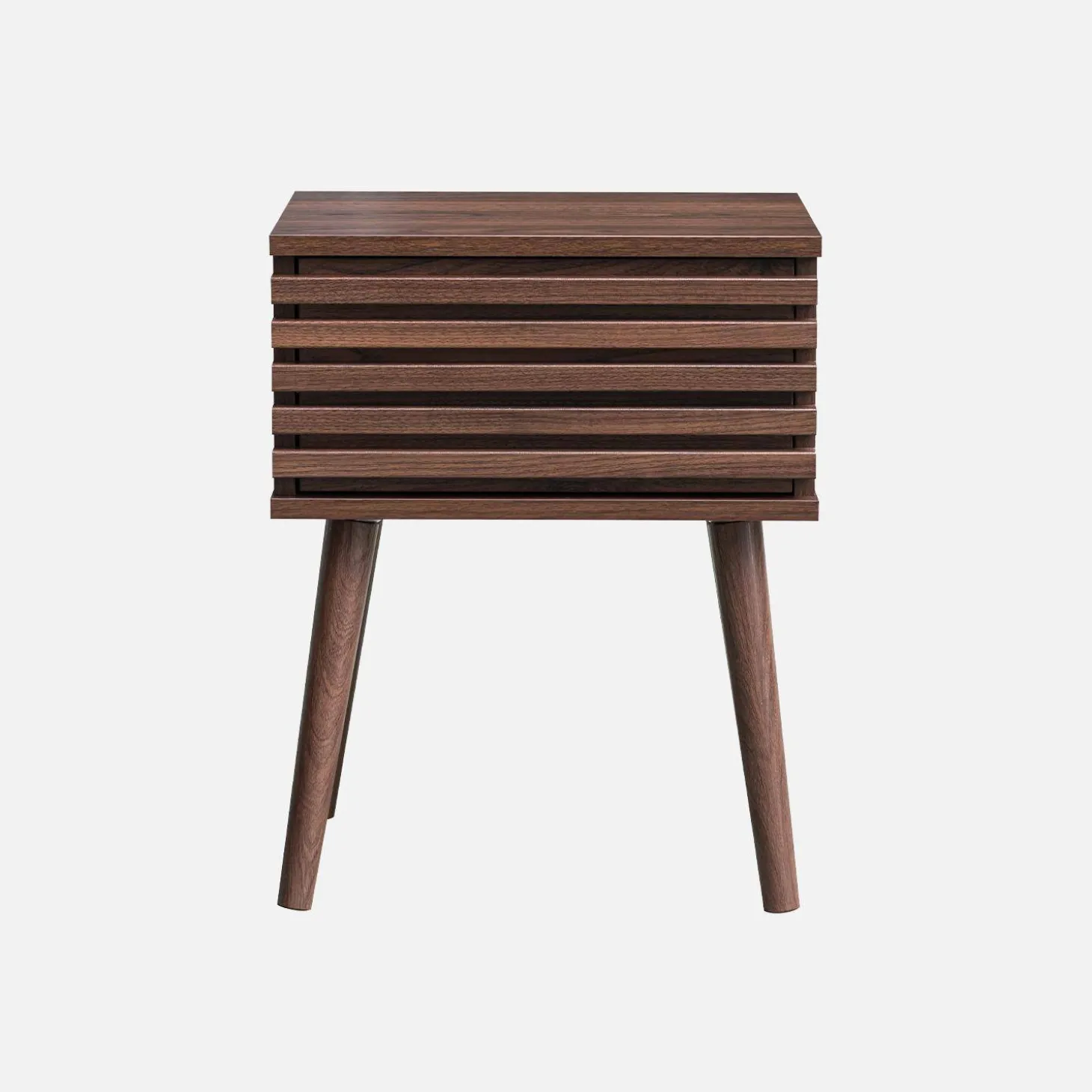 Pair of scandi-style bedside tables with grooved wood effect