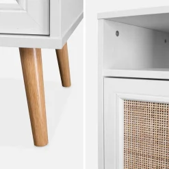 Pair of scandi-style bedside tables with cupboard