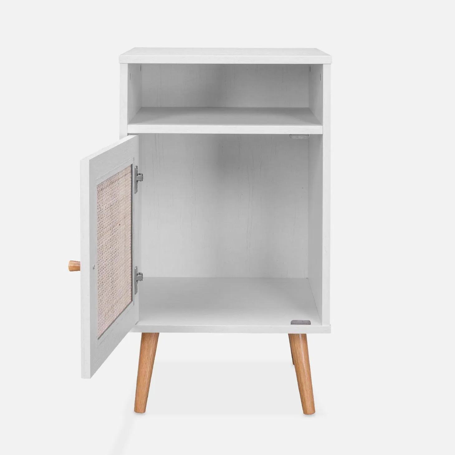Pair of scandi-style bedside tables with cupboard