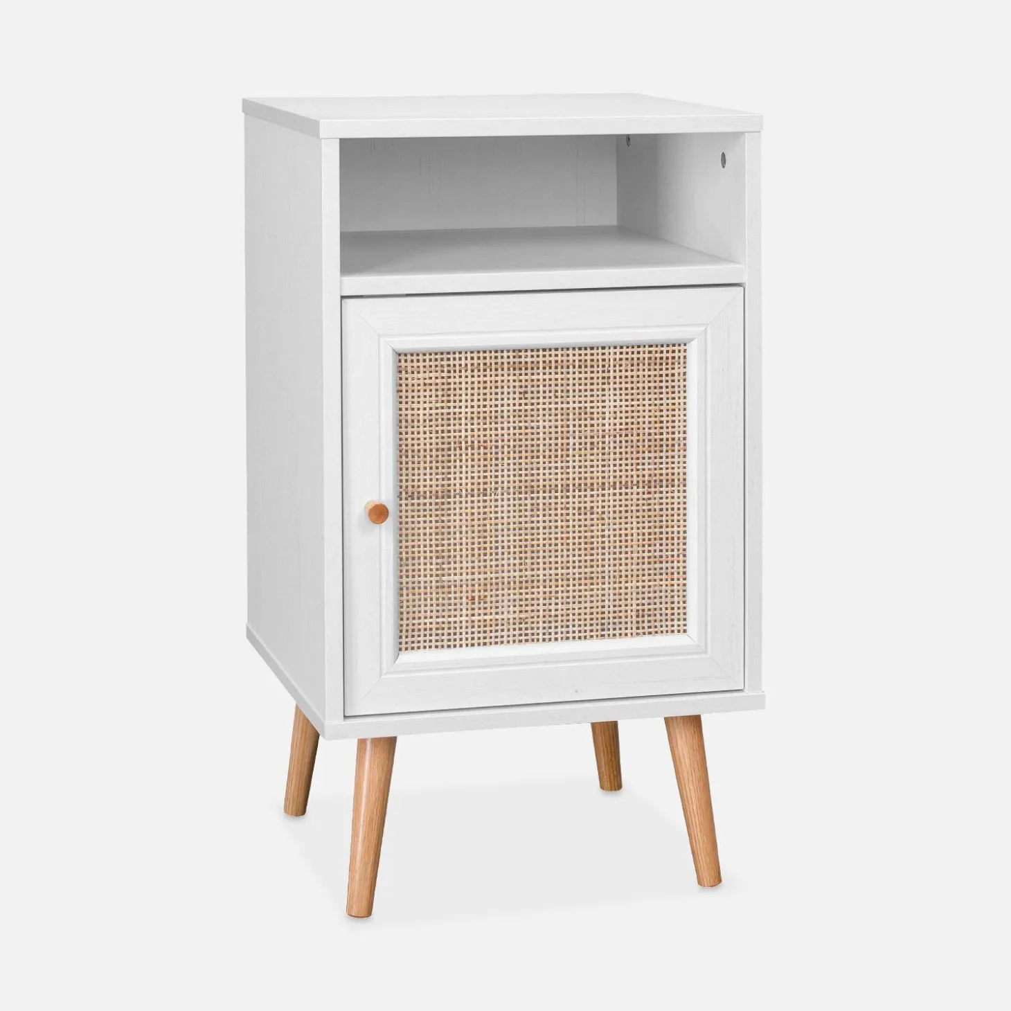 Pair of scandi-style bedside tables with cupboard