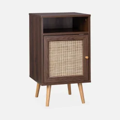 Pair of scandi-style bedside tables with cupboard