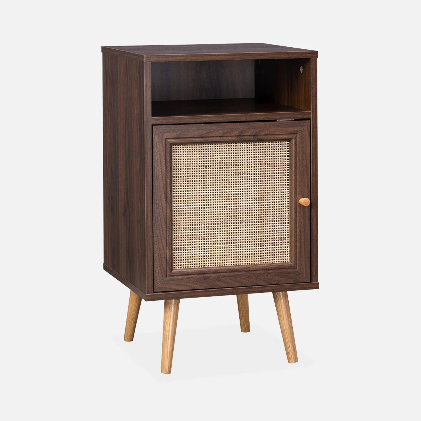 Pair of scandi-style bedside tables with cupboard