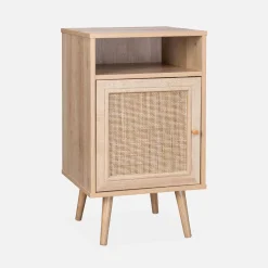Pair of scandi-style bedside tables with cupboard