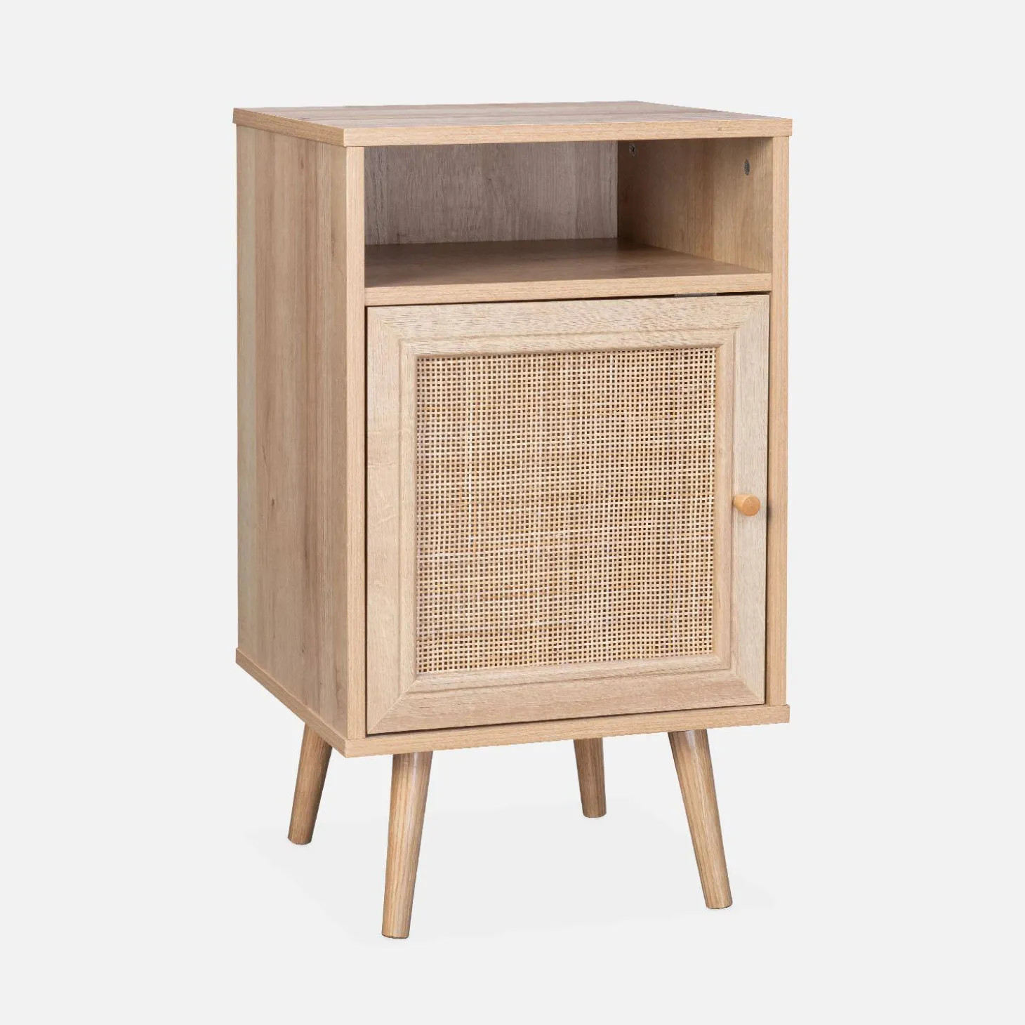 Pair of scandi-style bedside tables with cupboard