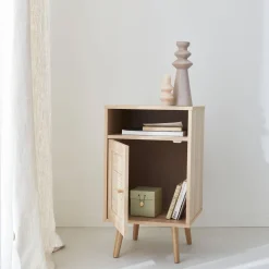 Pair of scandi-style bedside tables with cupboard