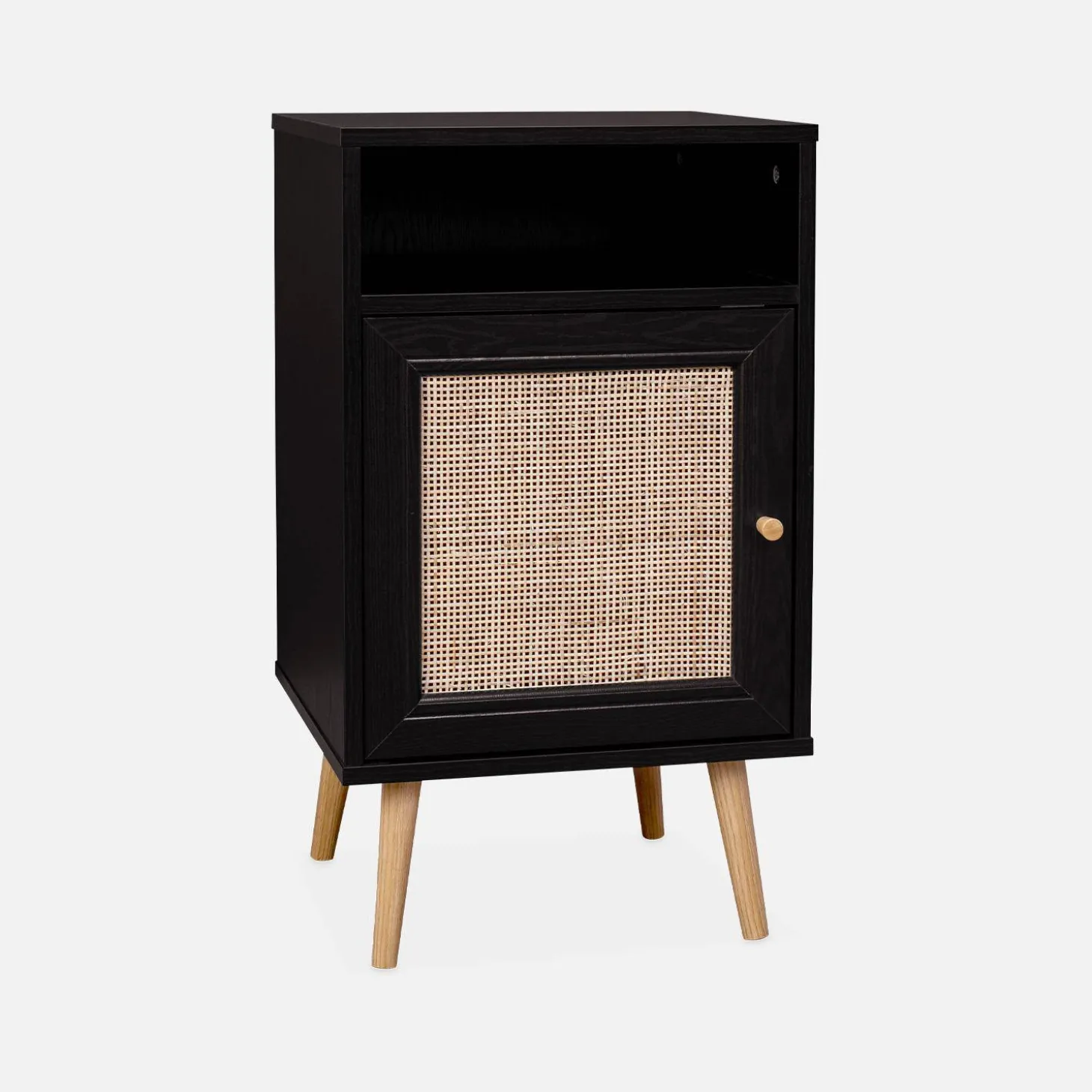 Pair of scandi-style bedside tables with cupboard