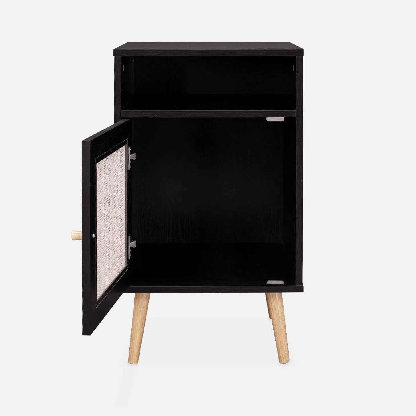 Pair of scandi-style bedside tables with cupboard