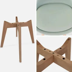 Pair of Scandi-style dining chairs with wooden legs