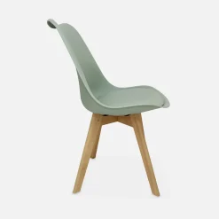 Pair of  Scandi-style dining chairs with wooden legs