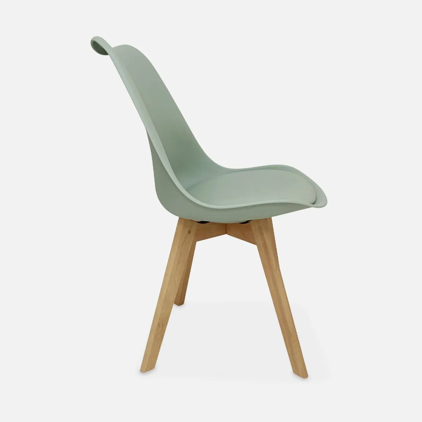 Pair of Scandi-style dining chairs with wooden legs