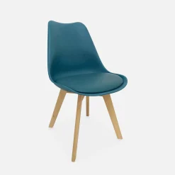 Pair of Scandi-style dining chairs with wooden legs