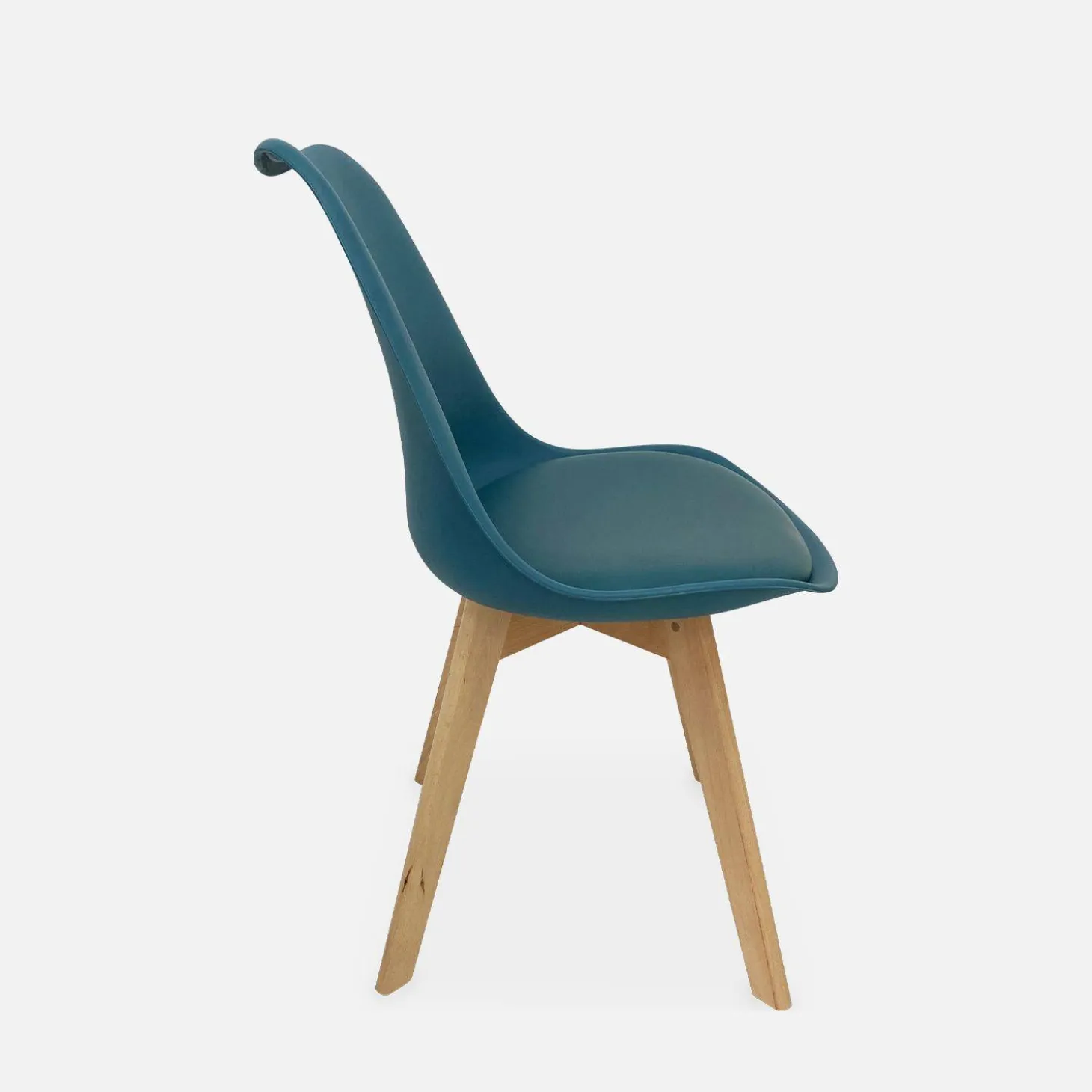 Pair of Scandi-style dining chairs with wooden legs