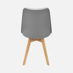 Pair of  Scandi-style dining chairs with wooden legs