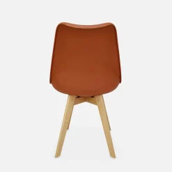 Pair of  Scandi-style dining chairs with wooden legs