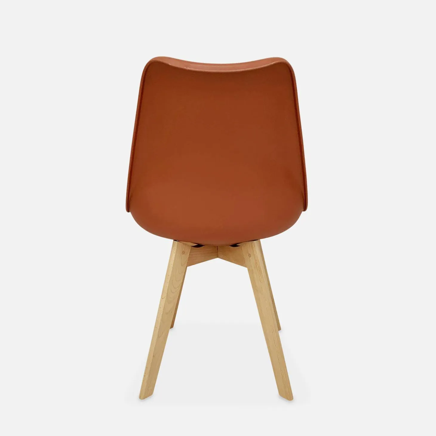Pair of Scandi-style dining chairs with wooden legs
